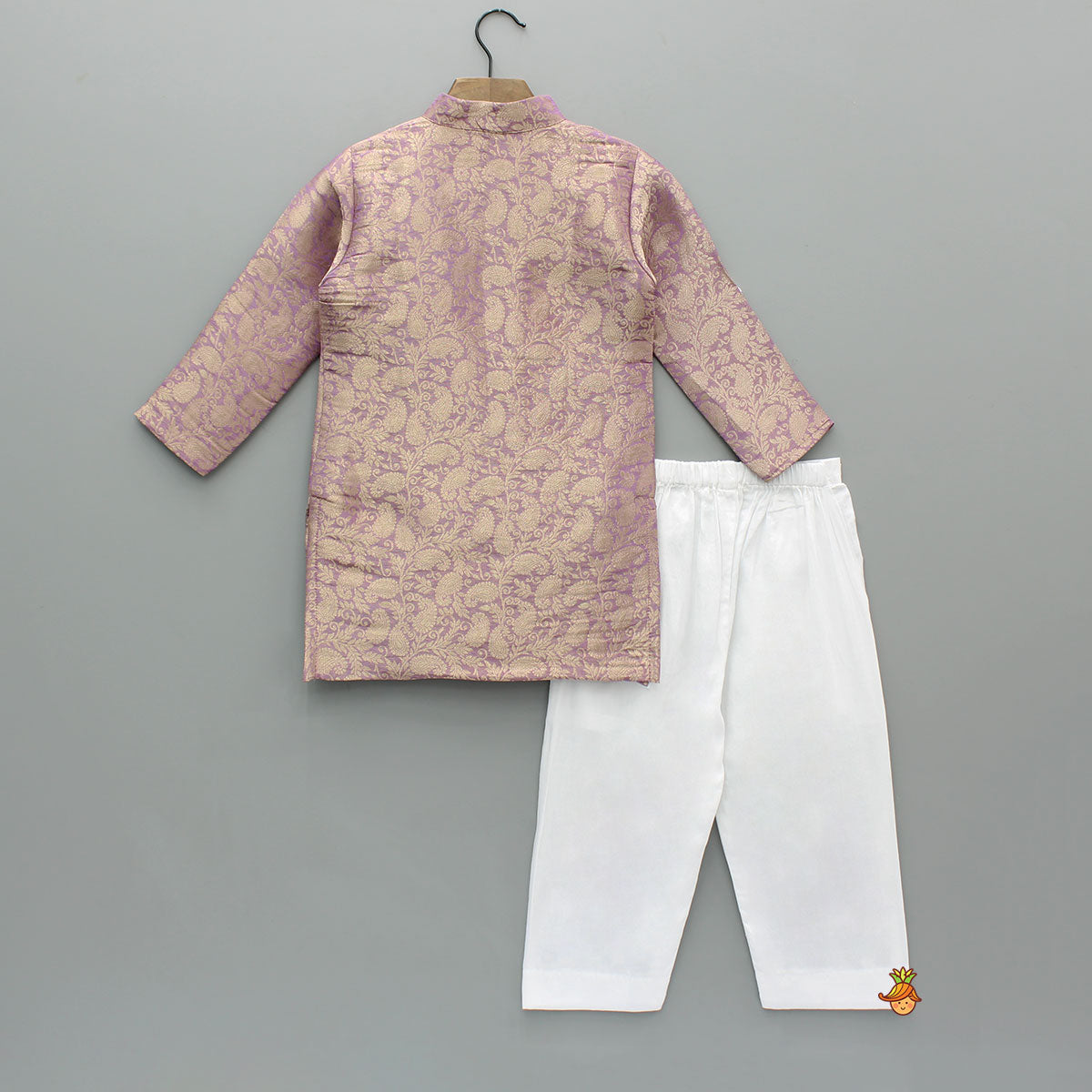 Brocade Kurta With White Pyjama