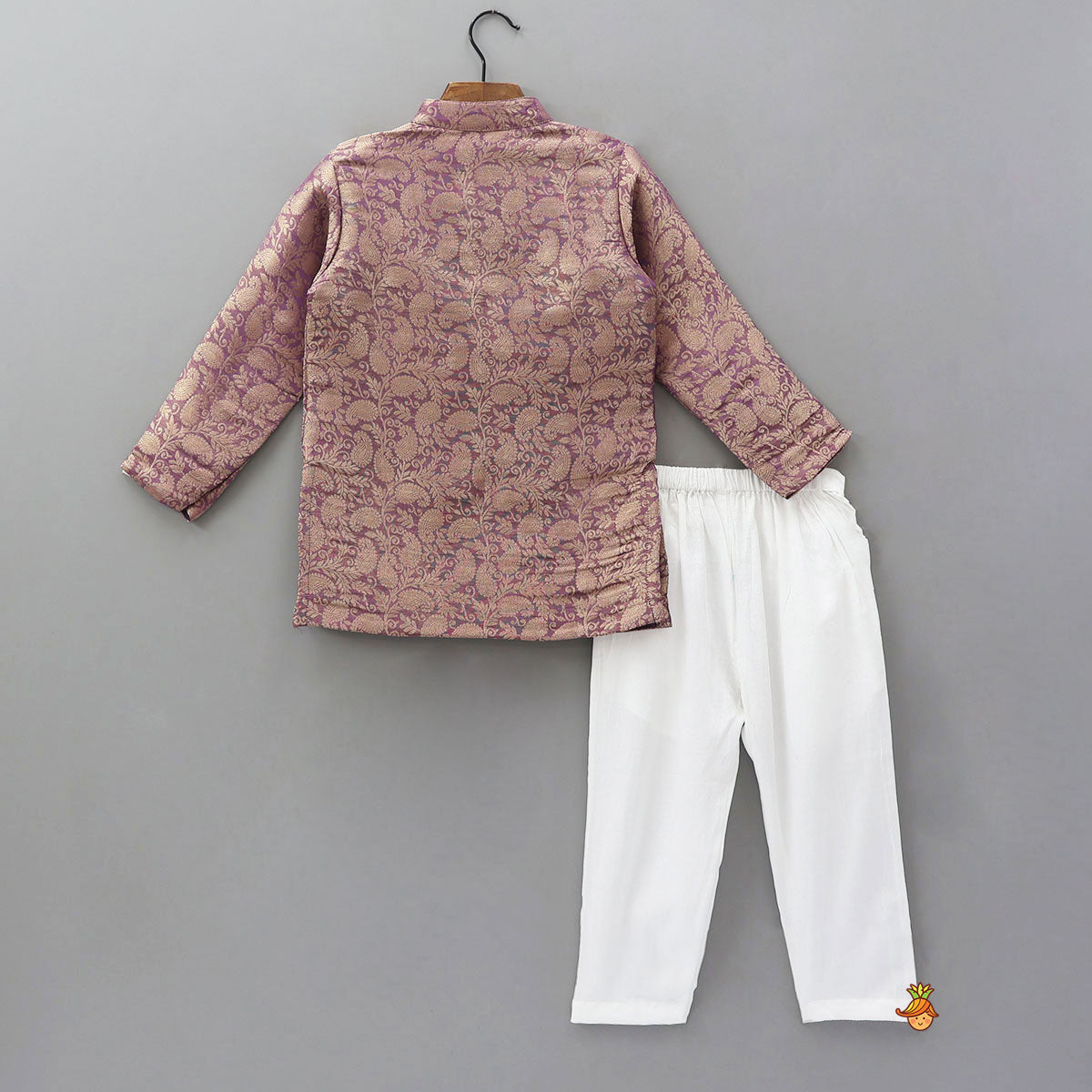 Brocade Kurta With White Pyjama