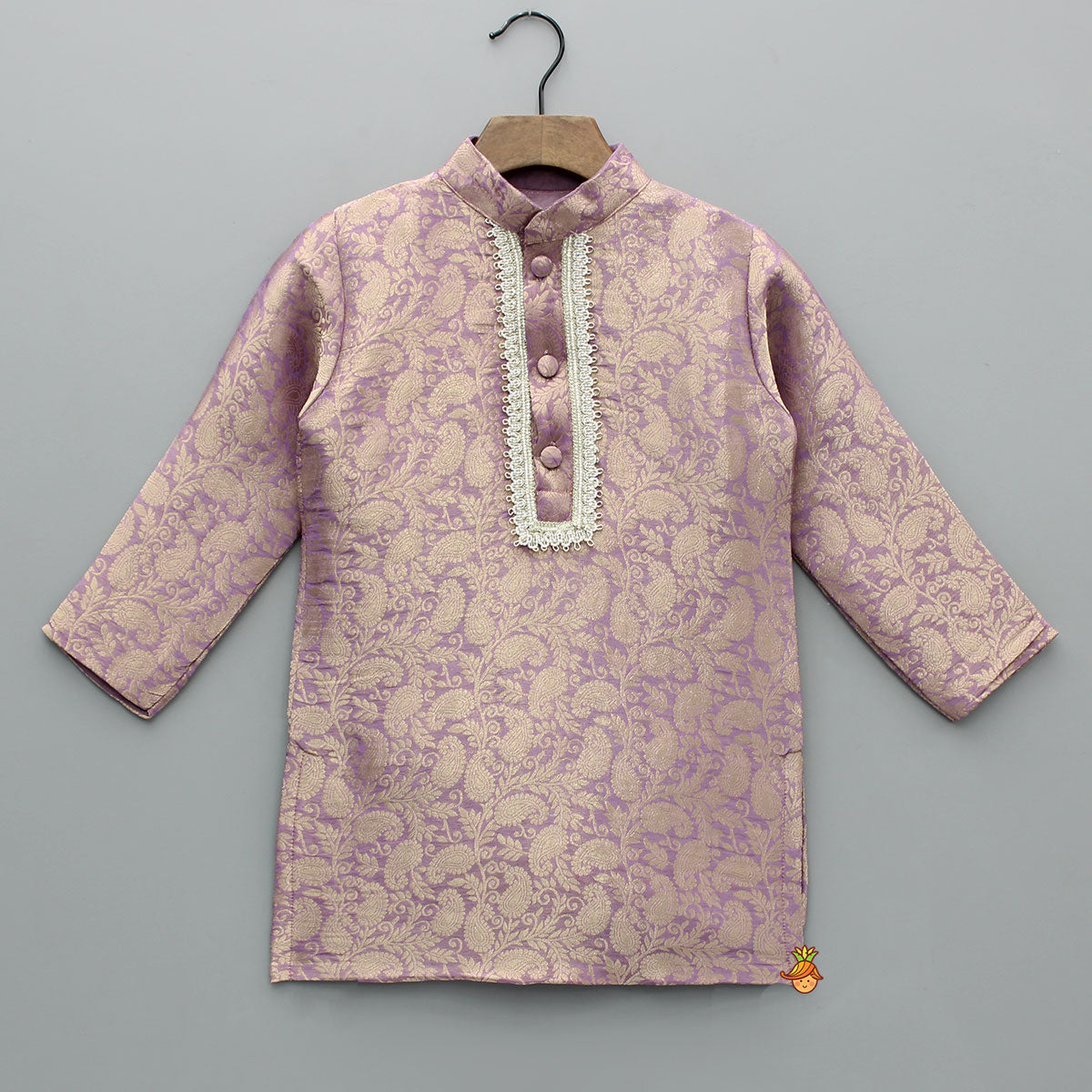 Brocade Kurta With White Pyjama
