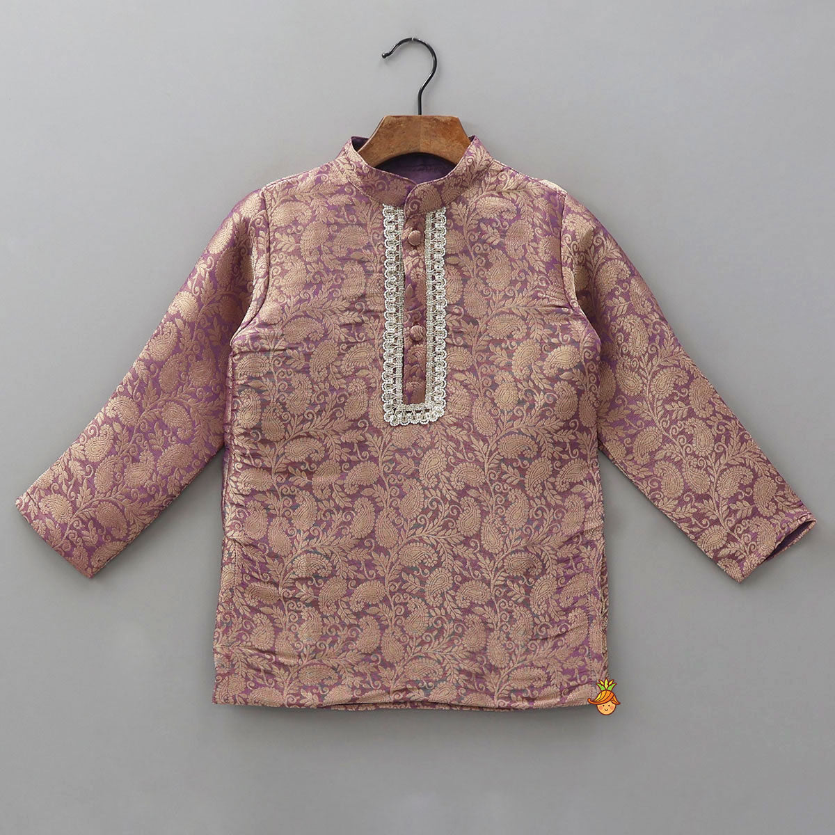 Brocade Kurta With White Pyjama