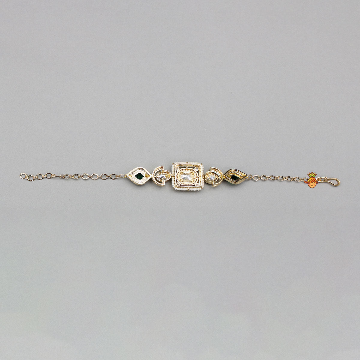 Embellished Green Studded Adjustable Bracelet