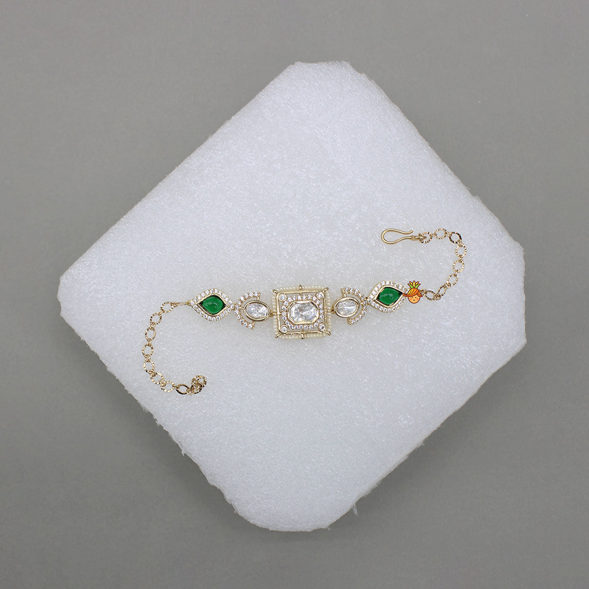 Embellished Green Studded Adjustable Bracelet