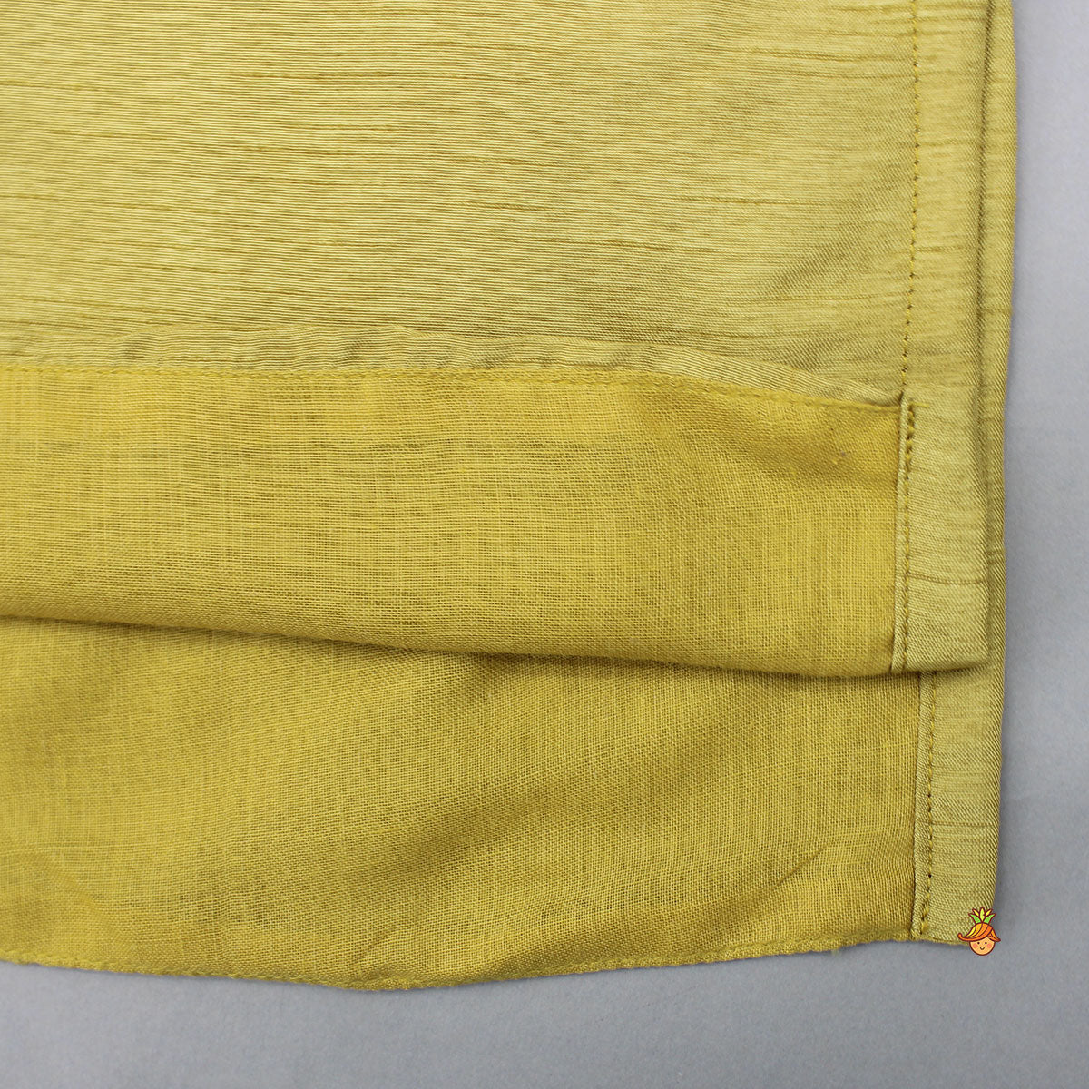 Yellow Kurta With Brocade Jacket And White Pyjama