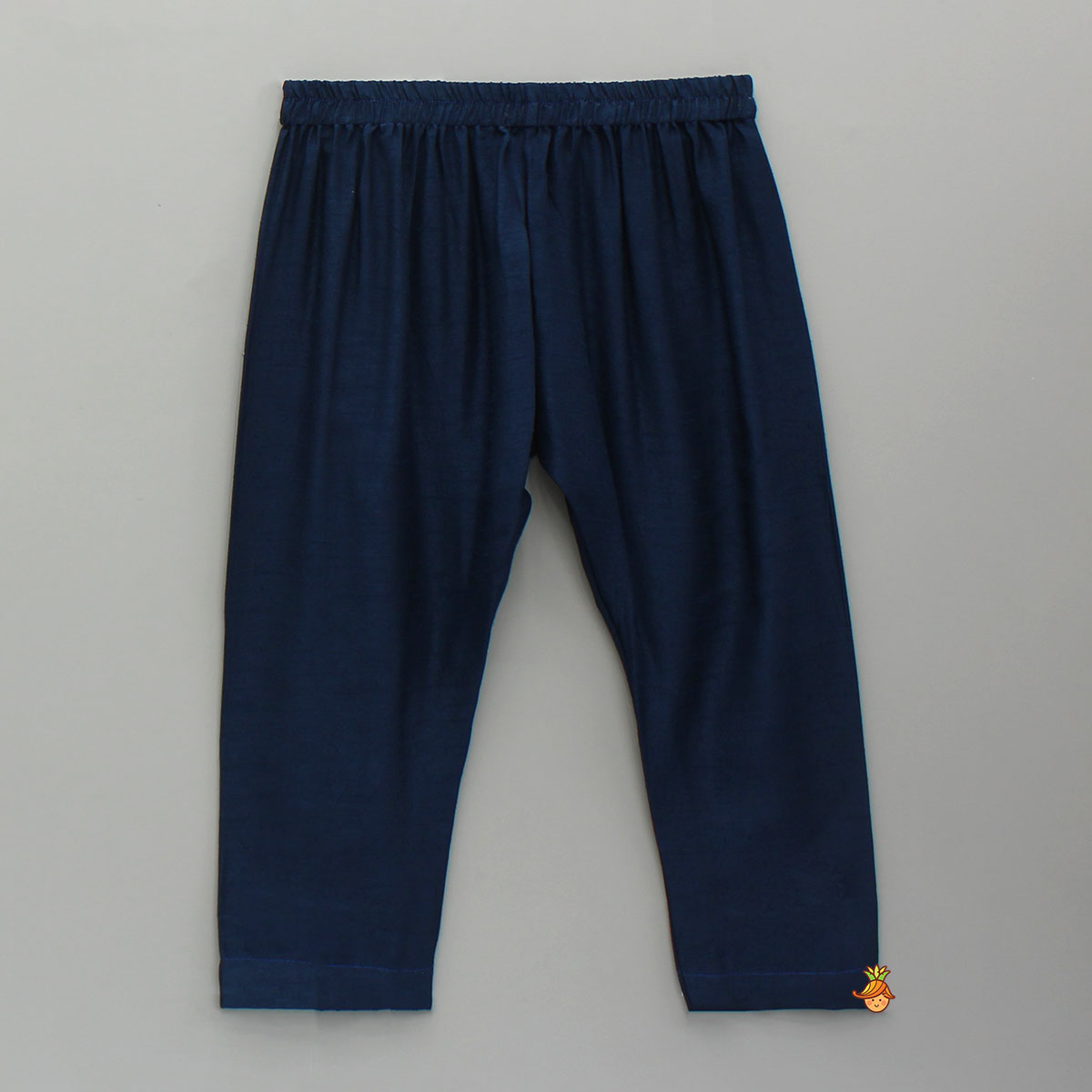 Stylish Blue Kurta With Embroidered Front Open Jacket And Pyjama