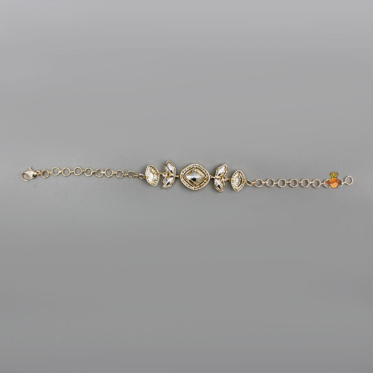 Embellished Off White Studded Adjustable Bracelet