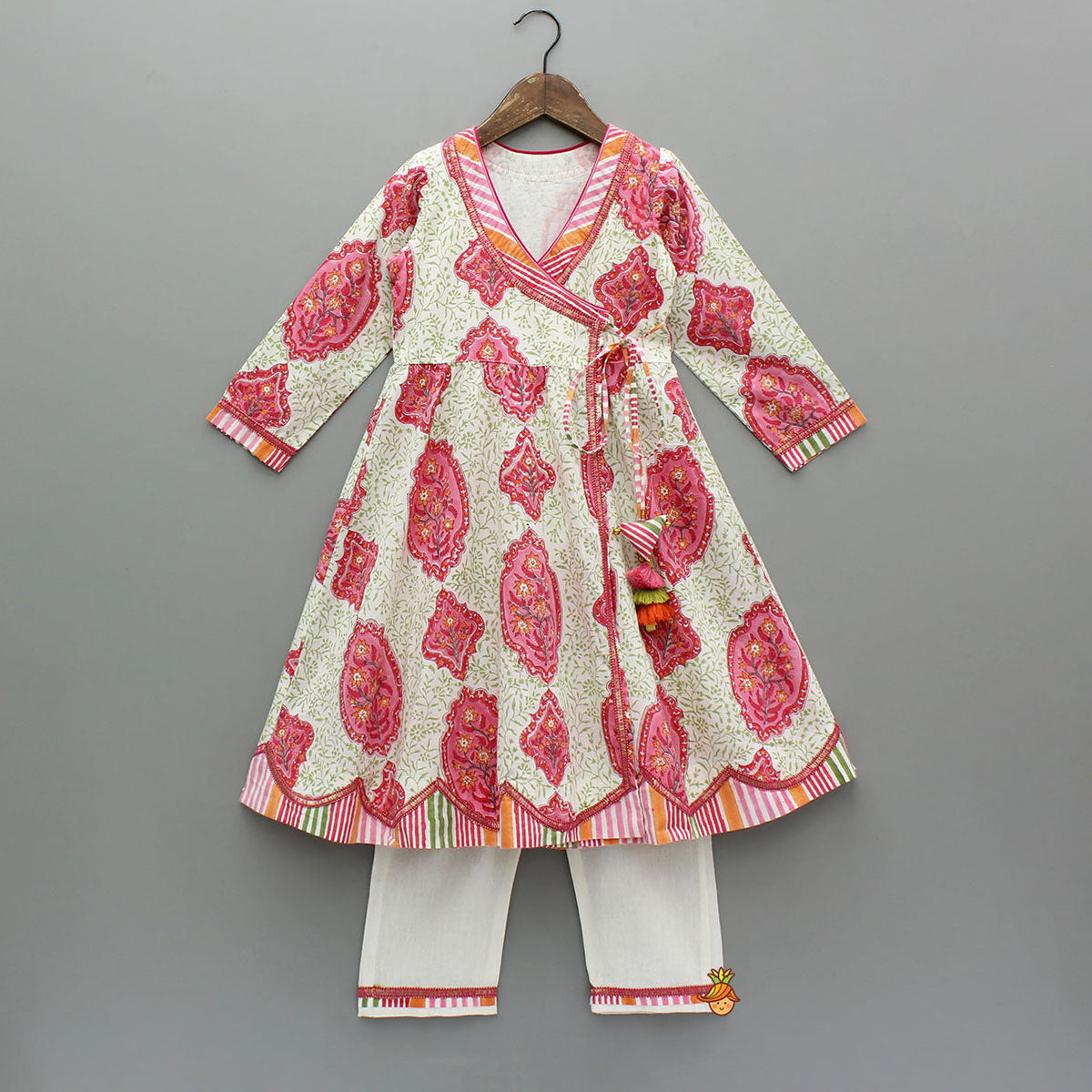 Ethnic Angrakha Style Kurti And Pant