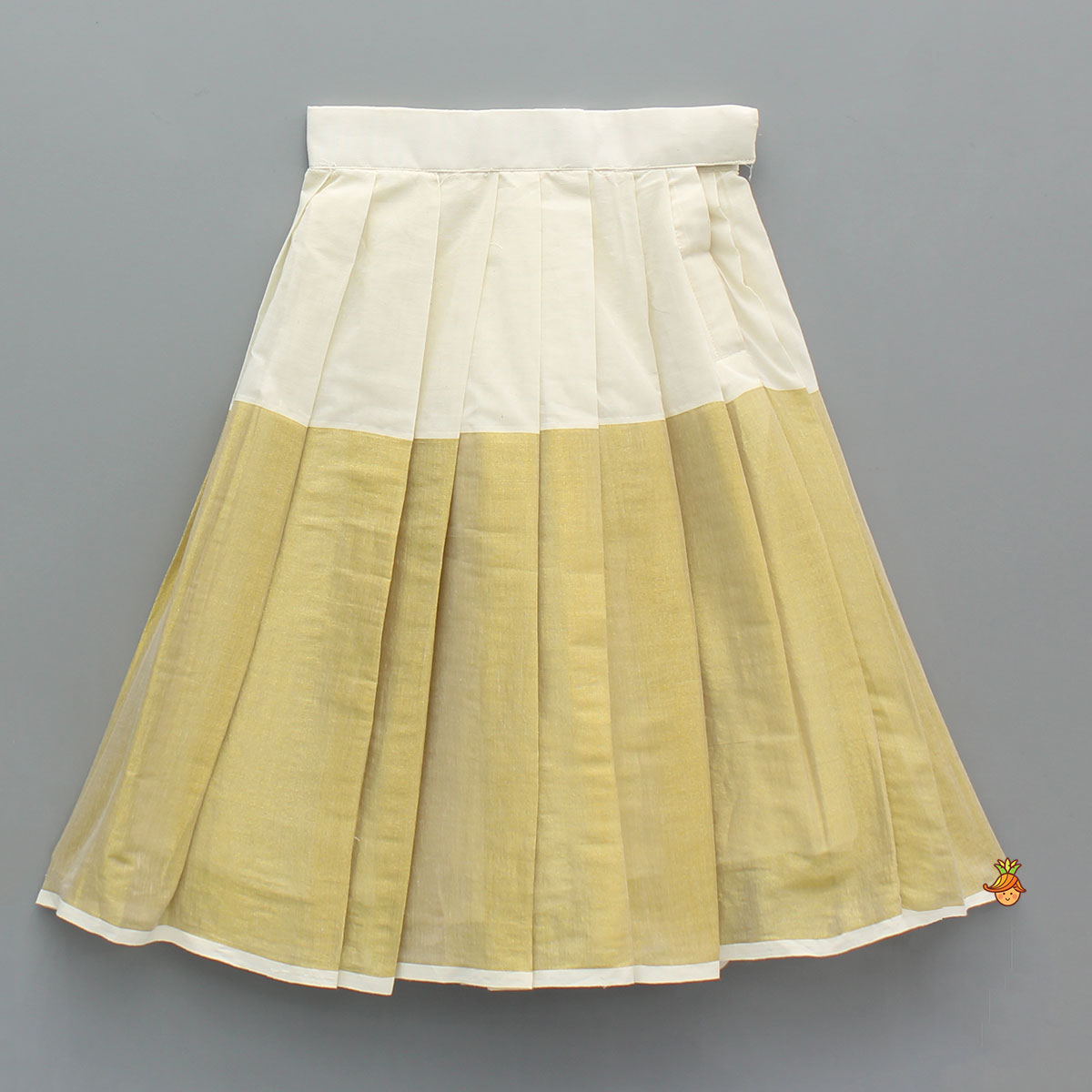 Green Brocade Top With Zari Skirt