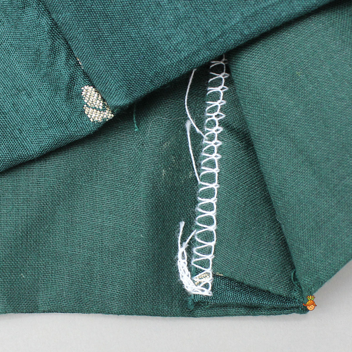 Green Brocade Top With Zari Skirt