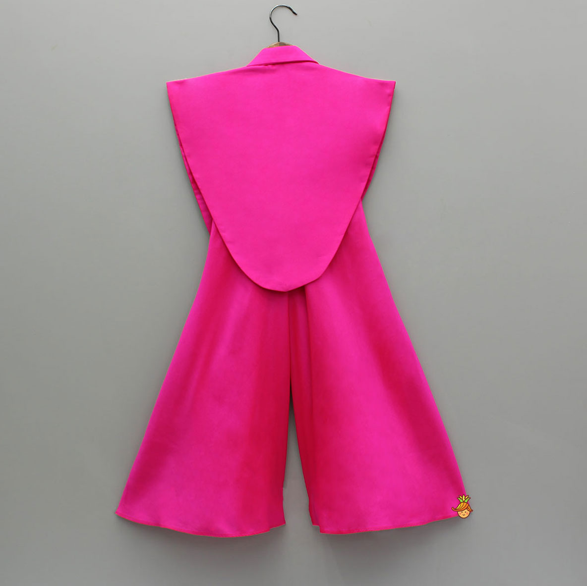 Hot Pink Jumpsuit With Embroidered Vest