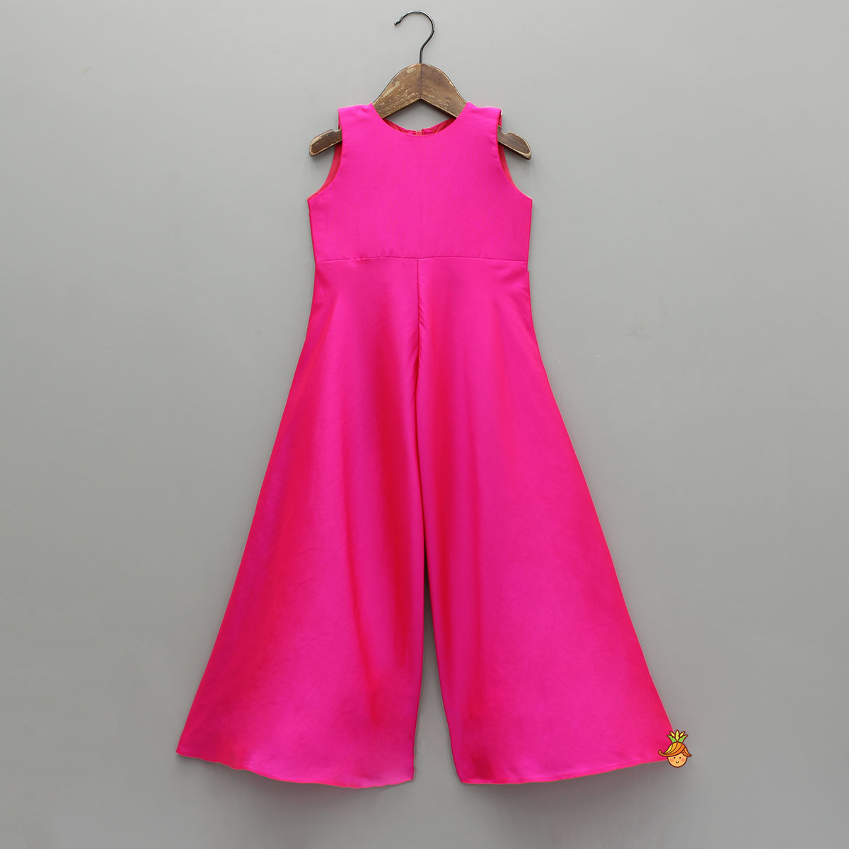 Hot Pink Jumpsuit With Embroidered Vest