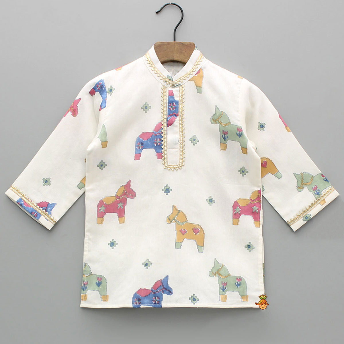 Chanderi Hand block Print Kurta With Pyjama
