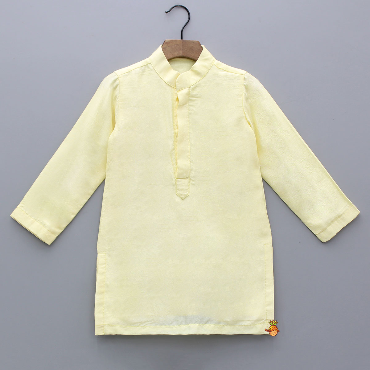 Yellow Kurta With Front Open Embroidered Jacket And Pyjama