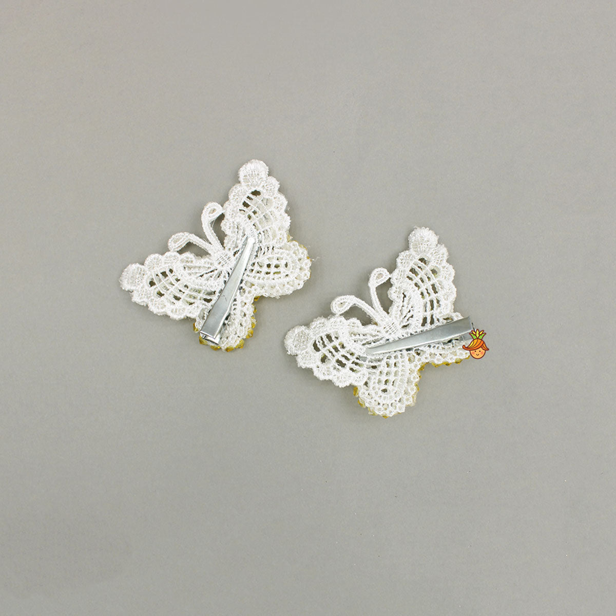 Bead Embellished White Butterfly Hair Clip