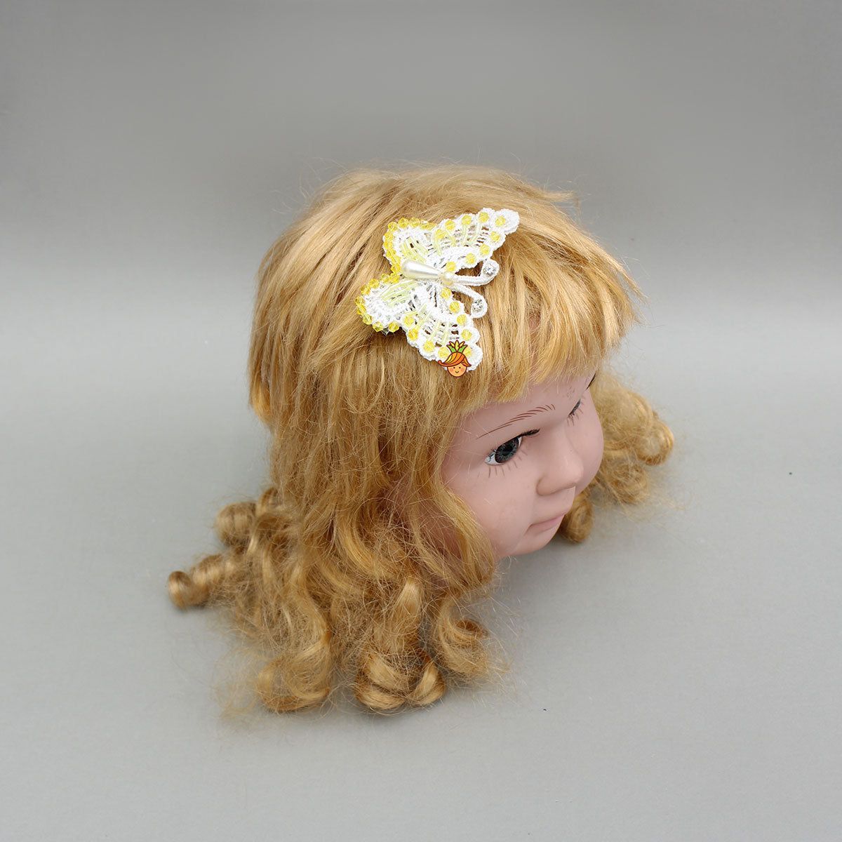 Bead Embellished White Butterfly Hair Clip