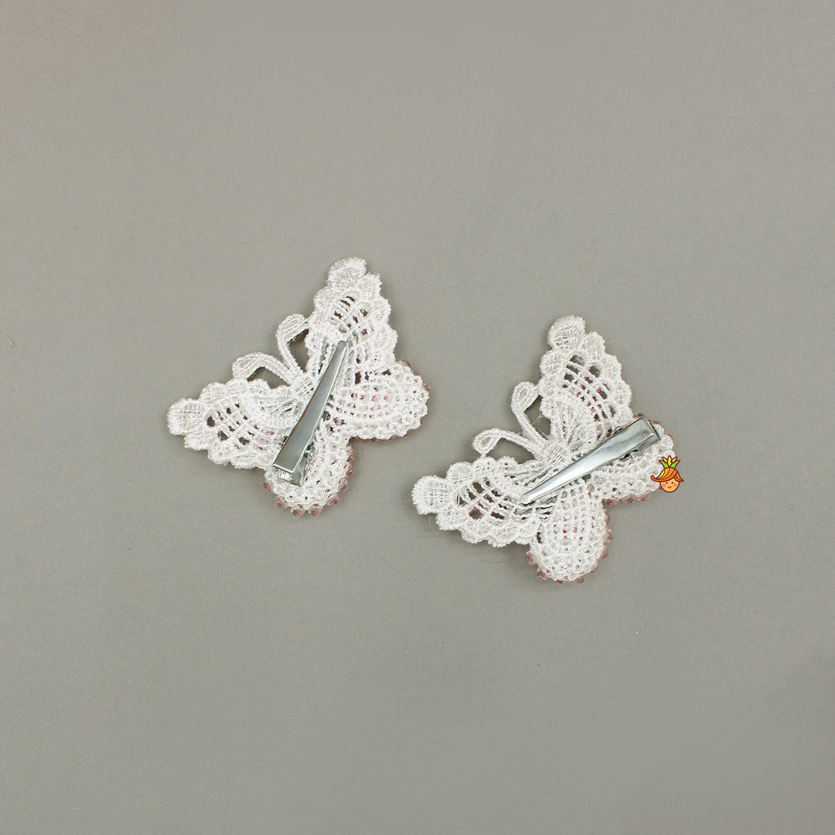 Bead Embellished Pink Butterfly Hair Clip