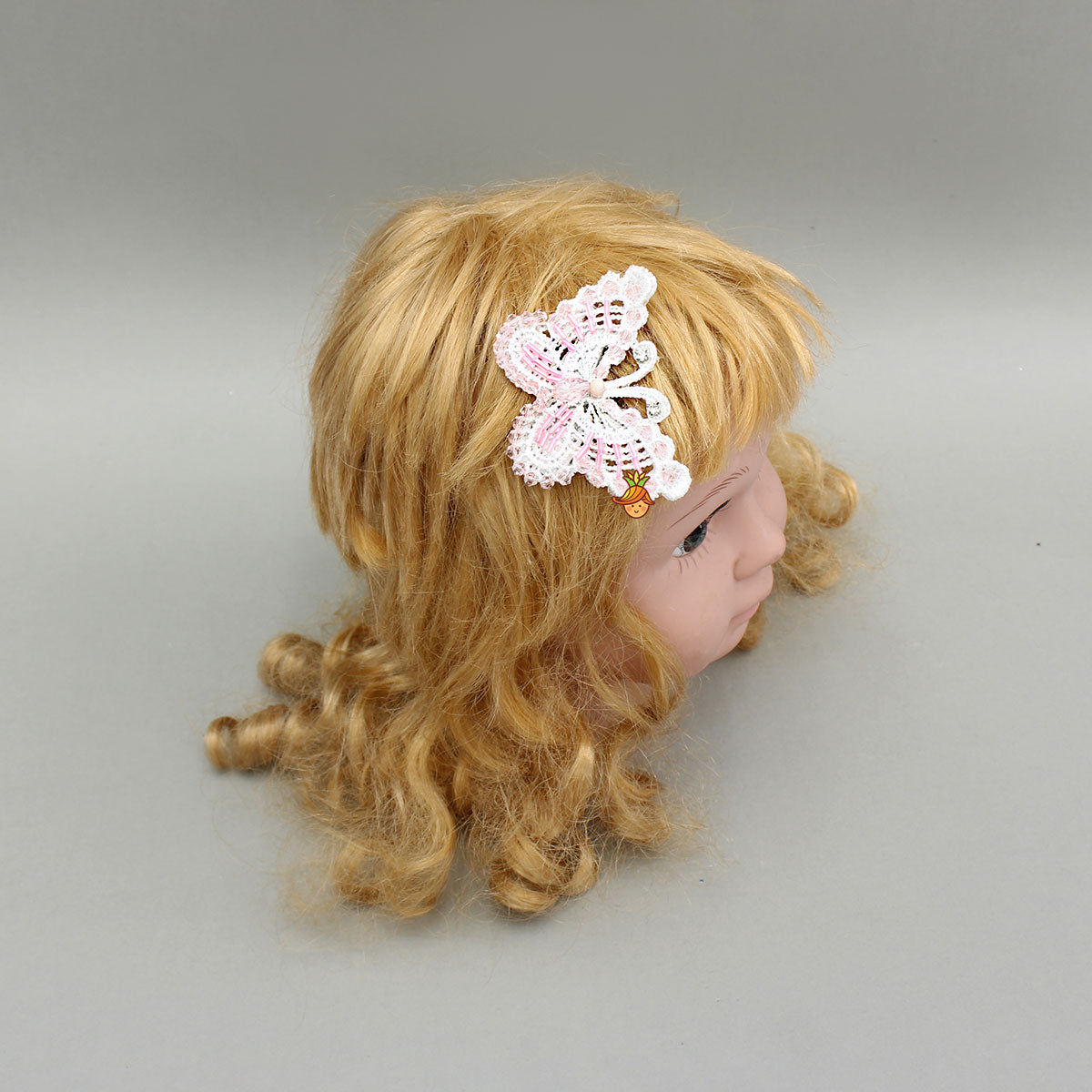 Bead Embellished Pink Butterfly Hair Clip