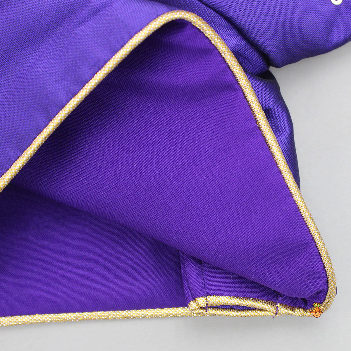 Embroidered Purple V Cut Back Top And Gota Lace Detail Lehenga With Matching Dupatta
