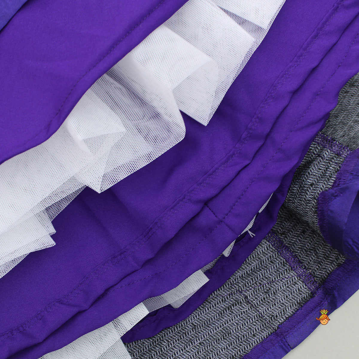 Embroidered Purple V Cut Back Top And Gota Lace Detail Lehenga With Matching Dupatta