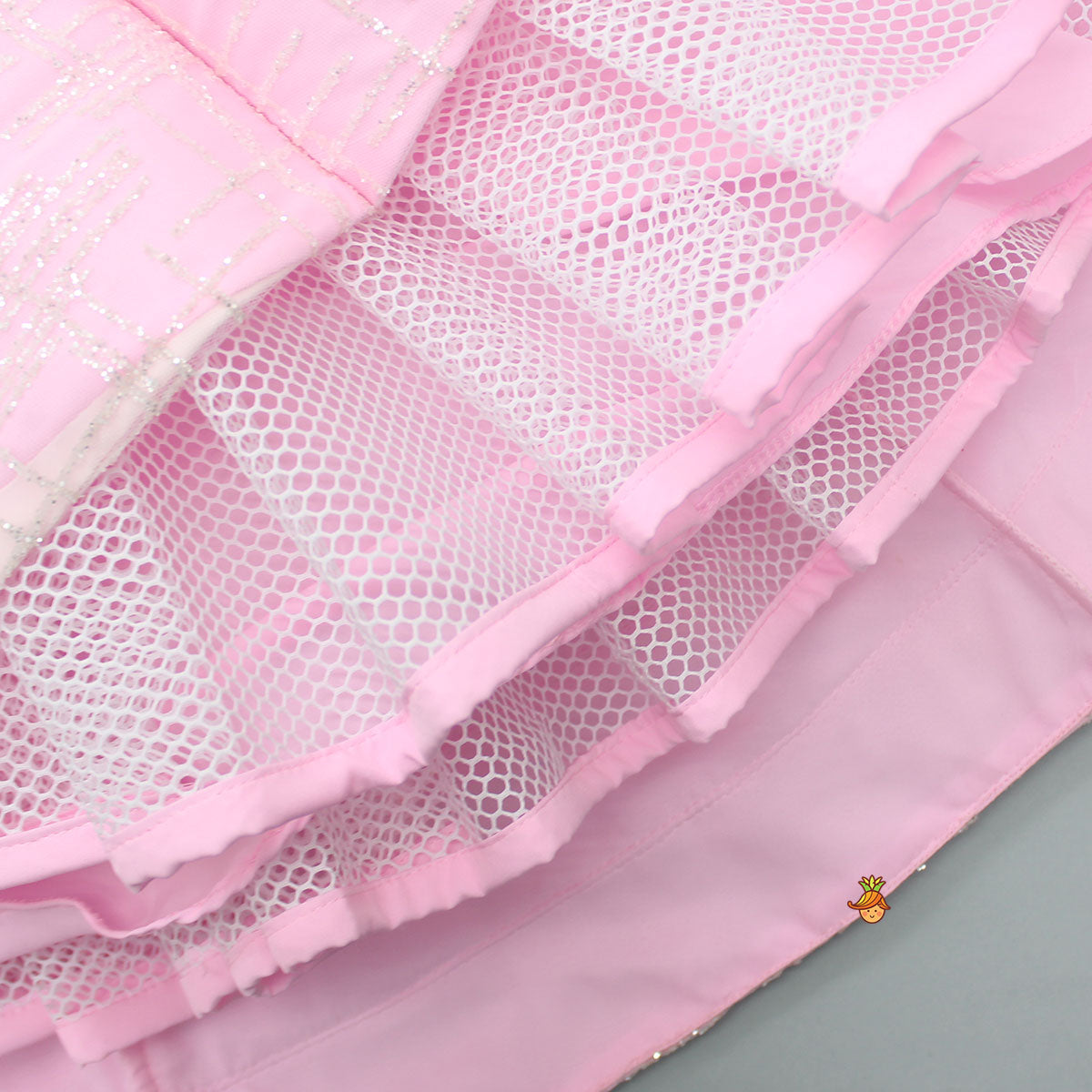 Glitters Enhanced Strappy Pink Gown