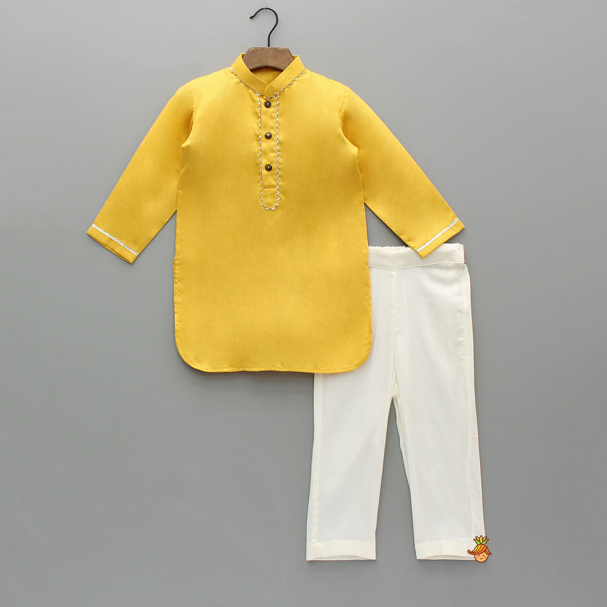 Front Placket Kurta With Floral Printed Multicolour Jacket And Pyjama