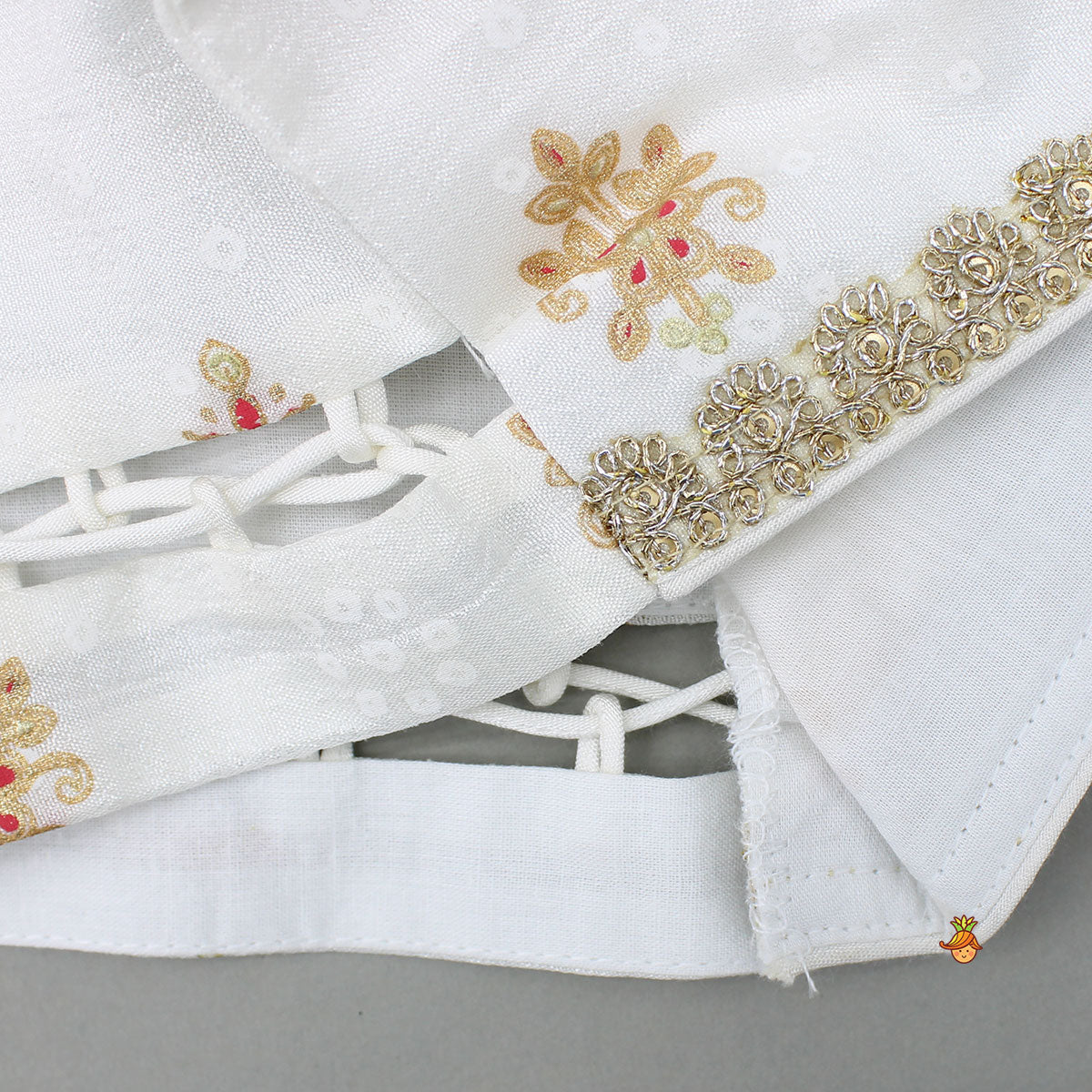 Beautiful Strappy Lace Detailed Top With Matching Lehenga And Dupatta