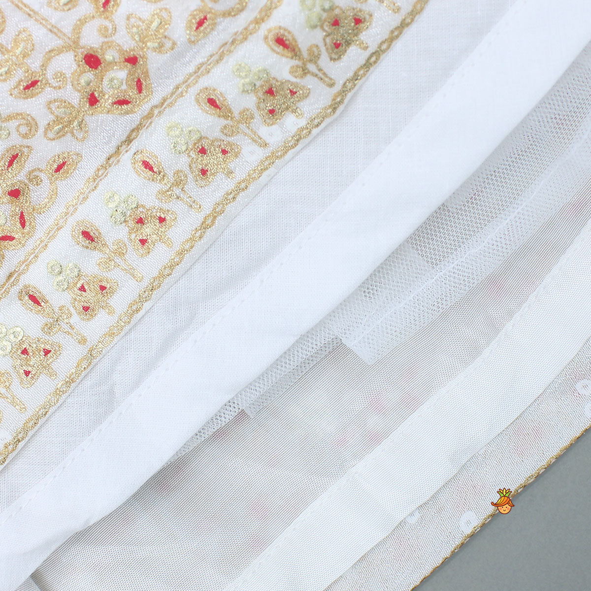 Beautiful Strappy Lace Detailed Top With Matching Lehenga And Dupatta