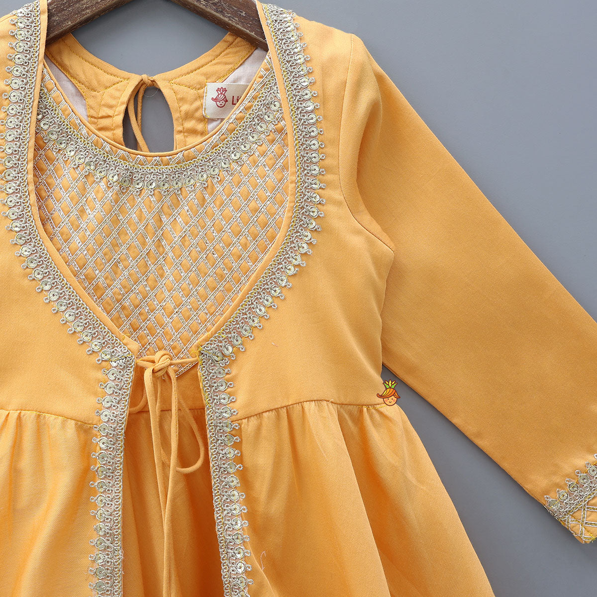 Orange Jacket Style Kurti