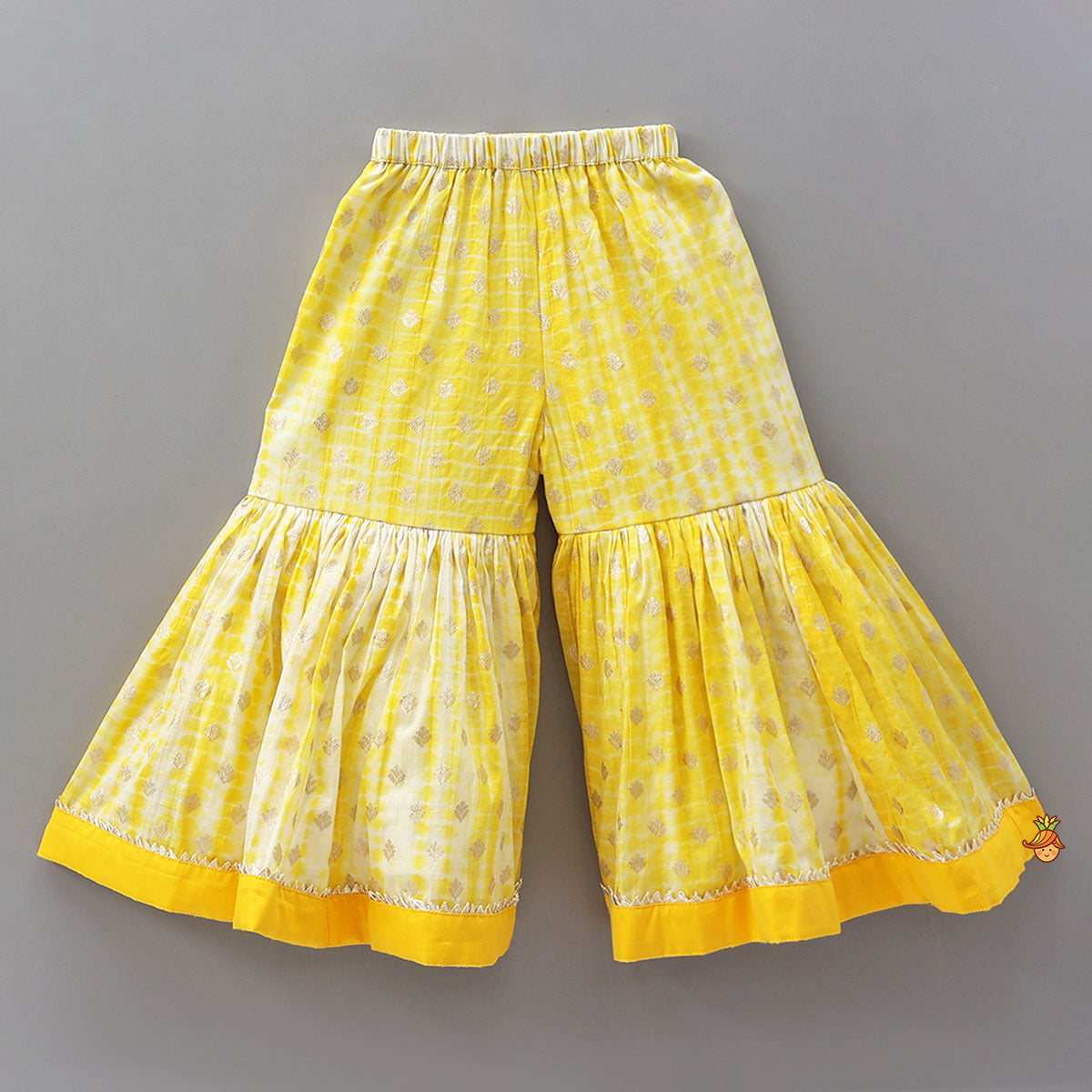 Front Slit Kurti And Sharara With Matching Dupatta