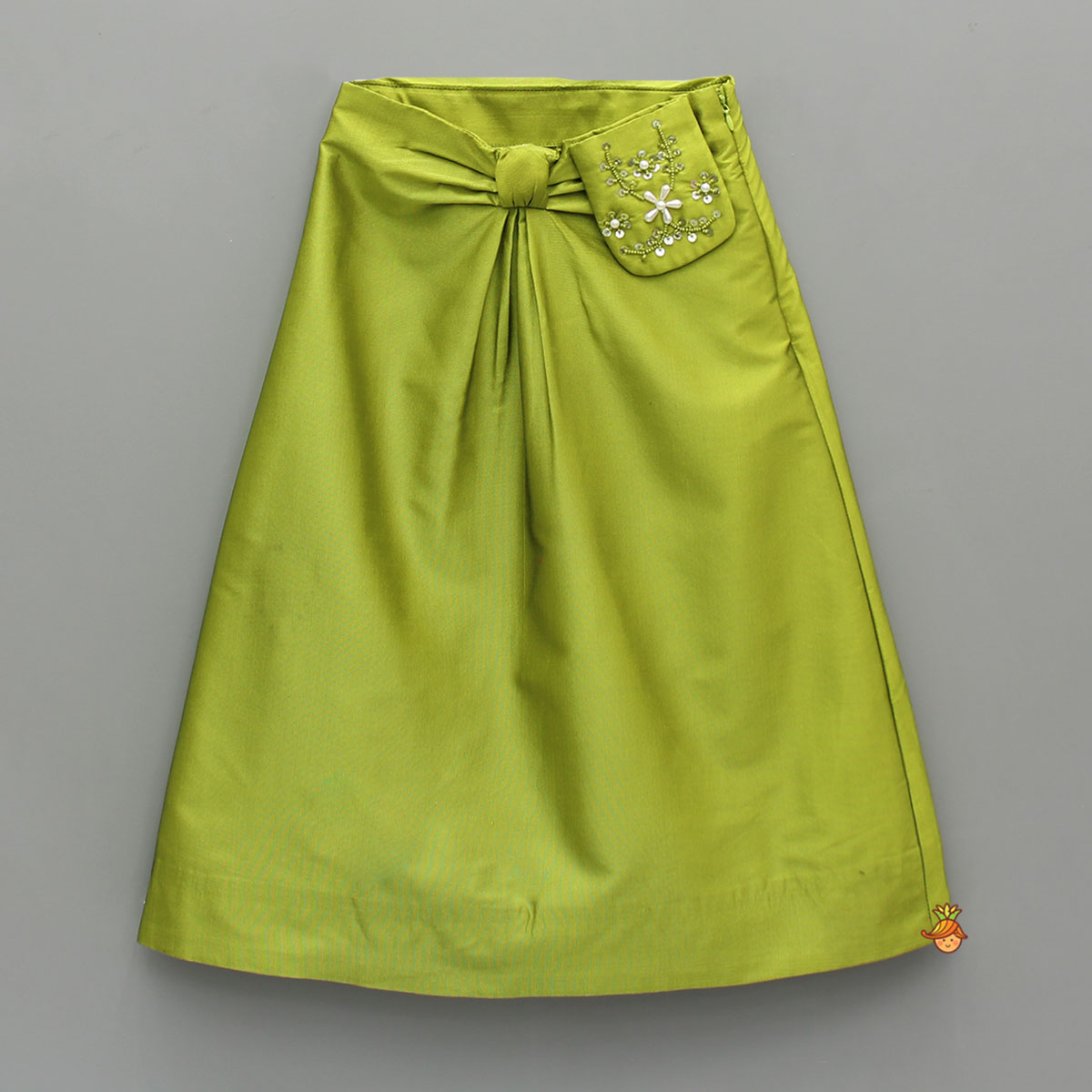 Green Blazer Style Crop Top With Lehenga