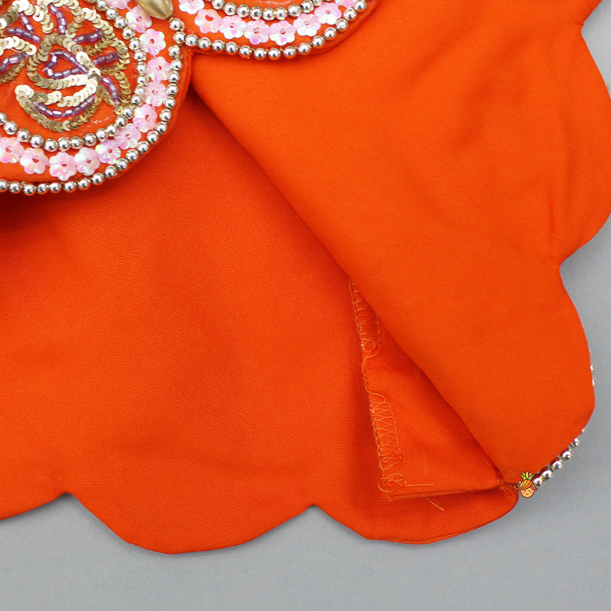 Exquisite Orange Kurti With Flared Sharara And Choker Dupatta