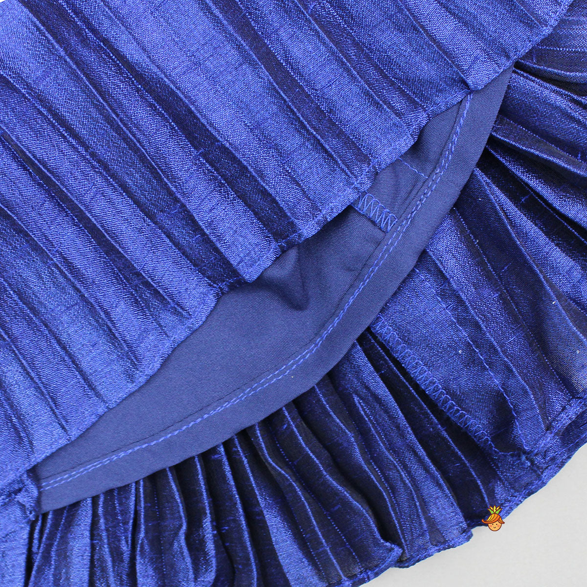 Tissue Pleated Shiny Blue Top And Palazzo