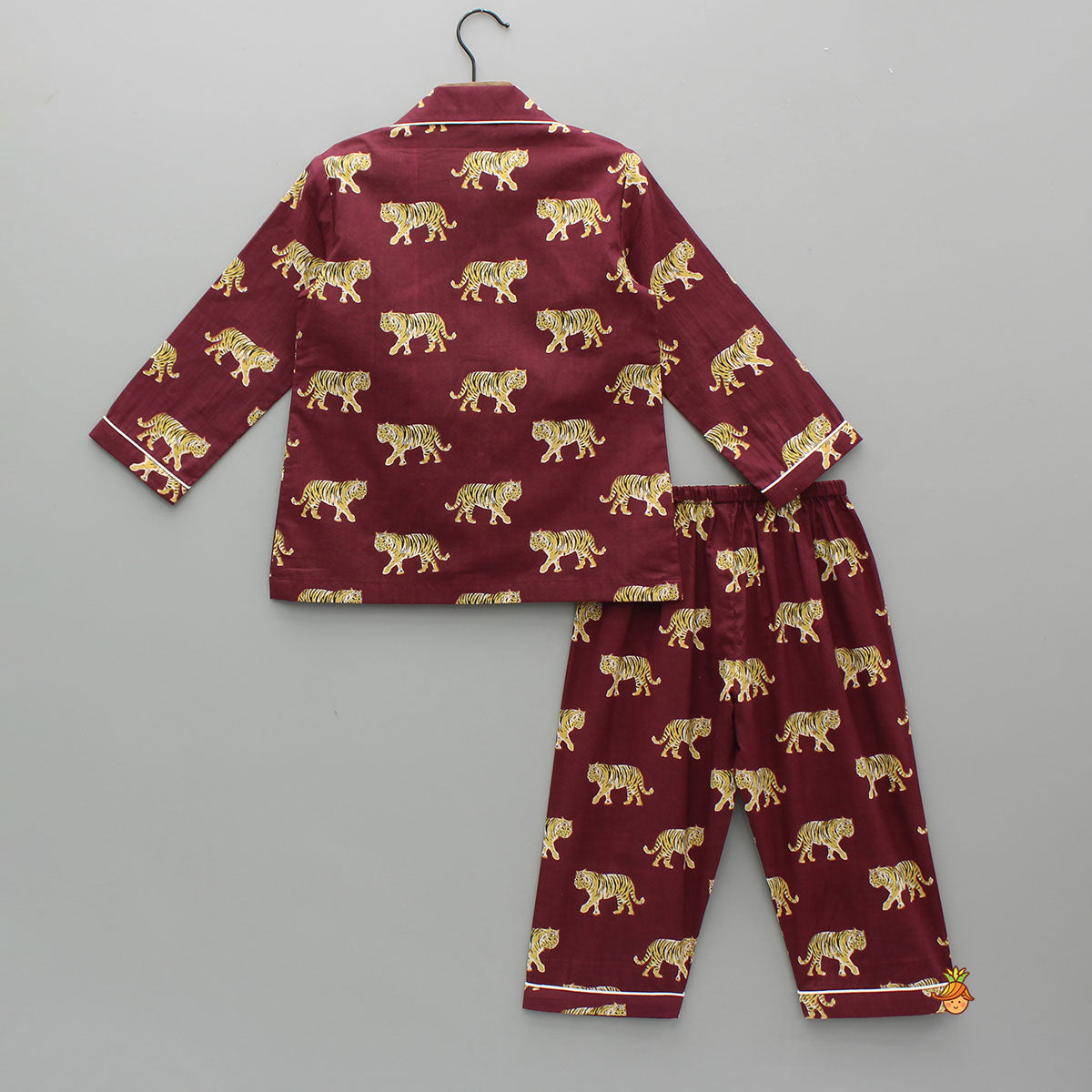 Maroon Animal Printed Cotton Sleepwear