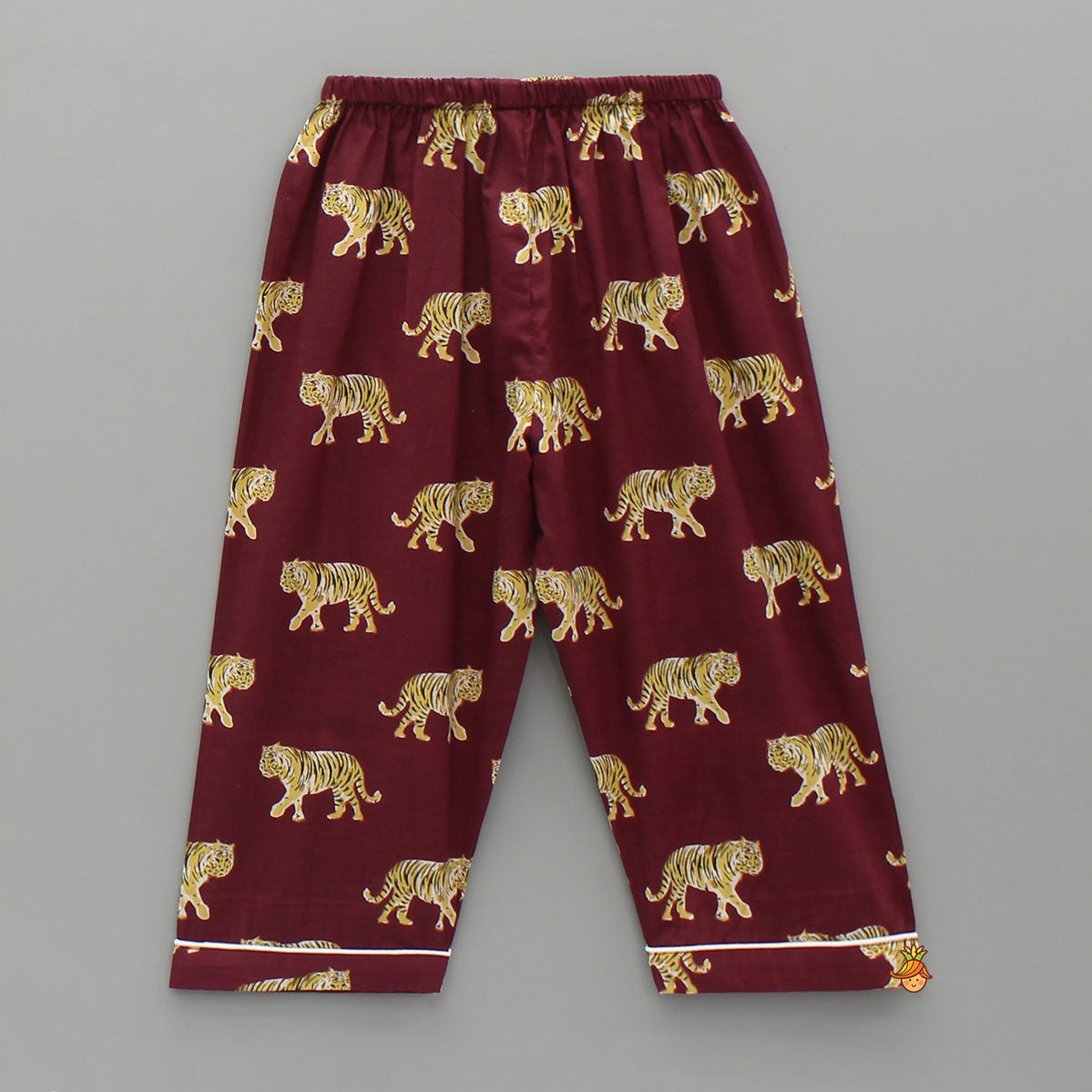 Maroon Animal Printed Cotton Sleepwear