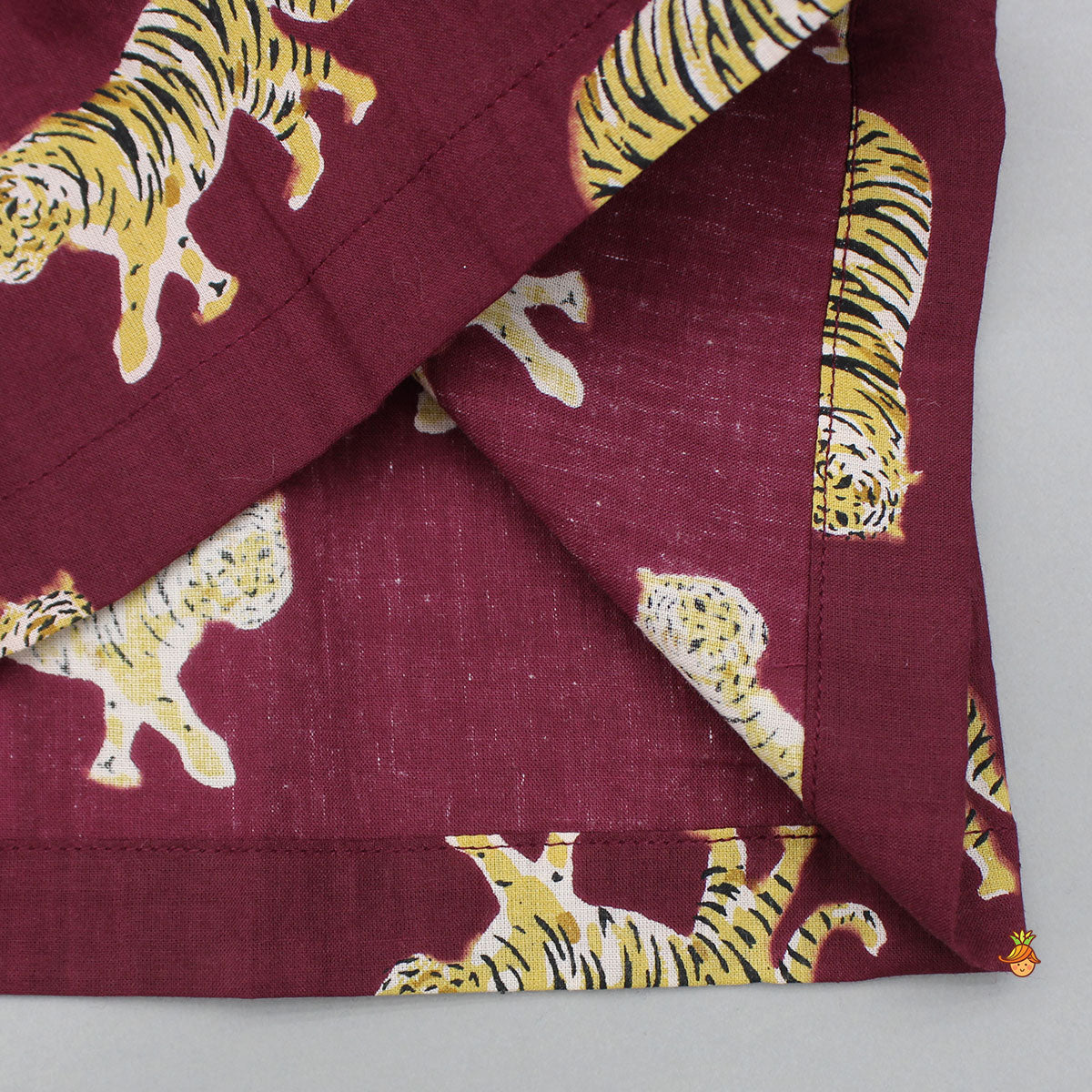 Maroon Animal Printed Cotton Sleepwear