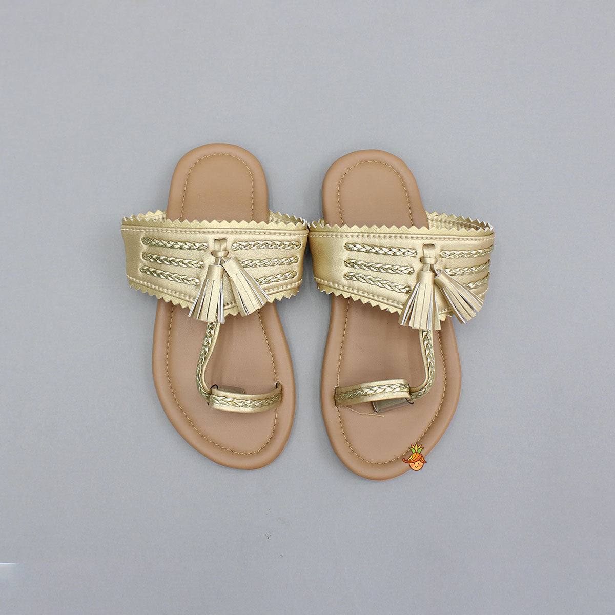 Ethnic Braid Detailed Kolhapuri Flats