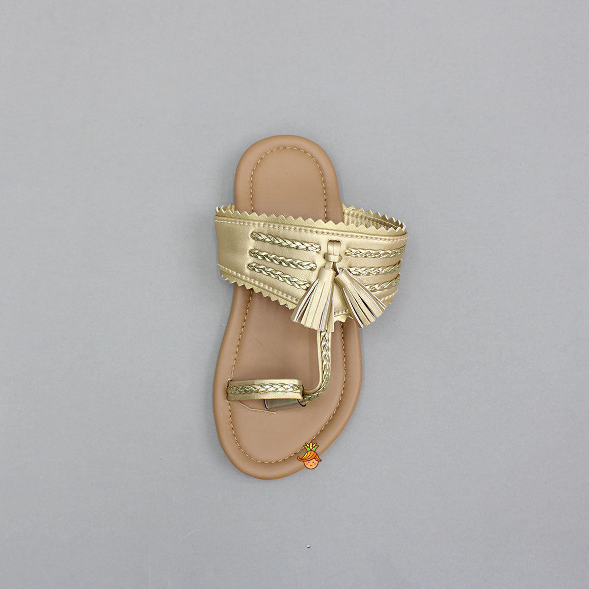 Ethnic Braid Detailed Kolhapuri Flats
