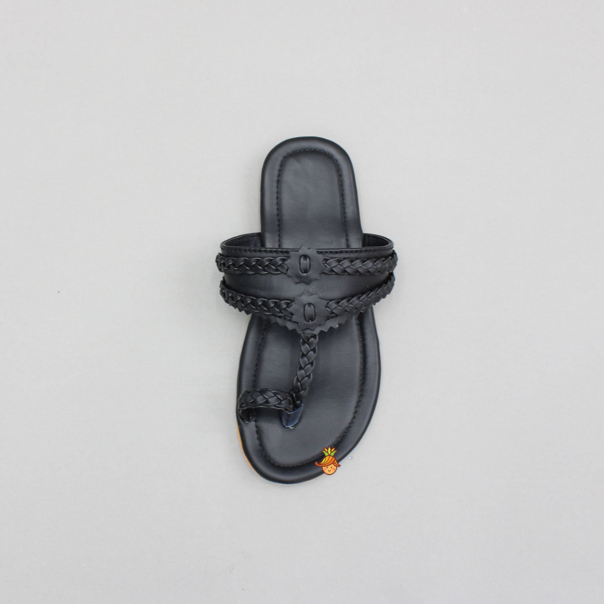 Black Braided Kolhapuri Flats