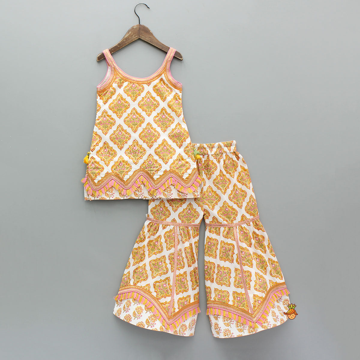 Floral Printed Cotton Kurti With Matching Sharara