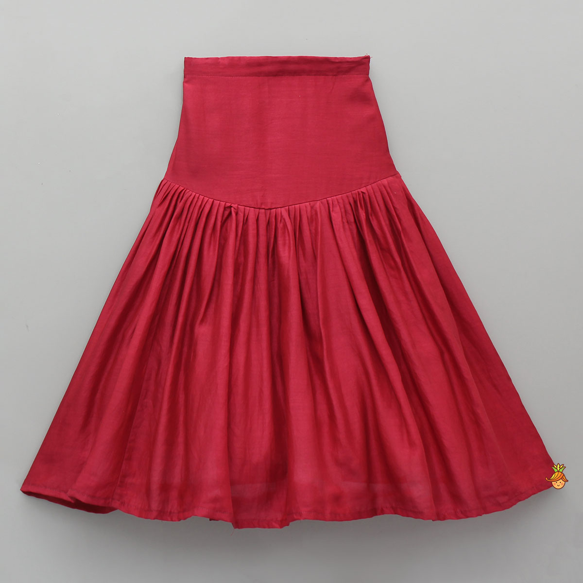 Pretty Floral Detailed Top With Pleat Detailed Skirt