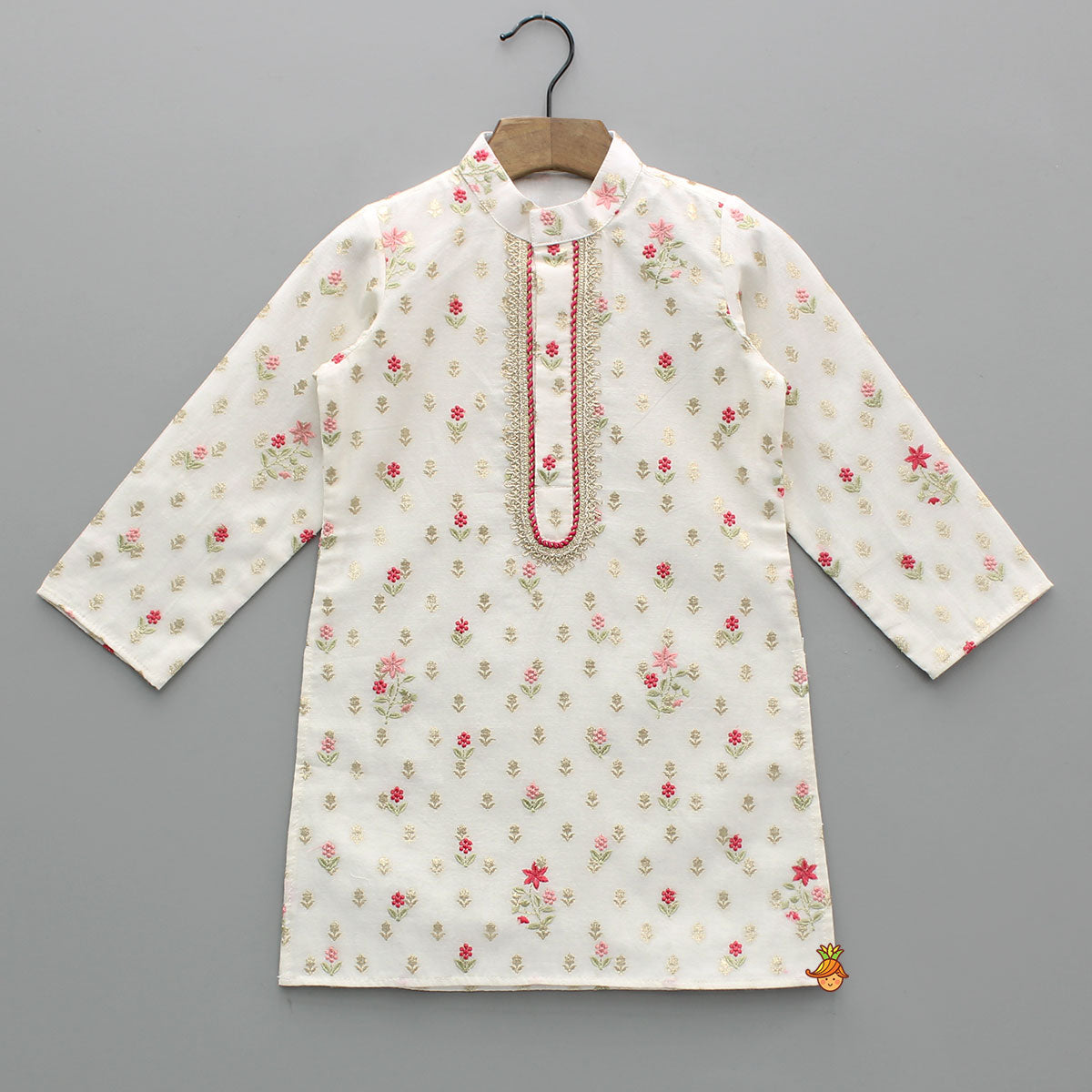 Floral Embroidered Kurta With Pyjama