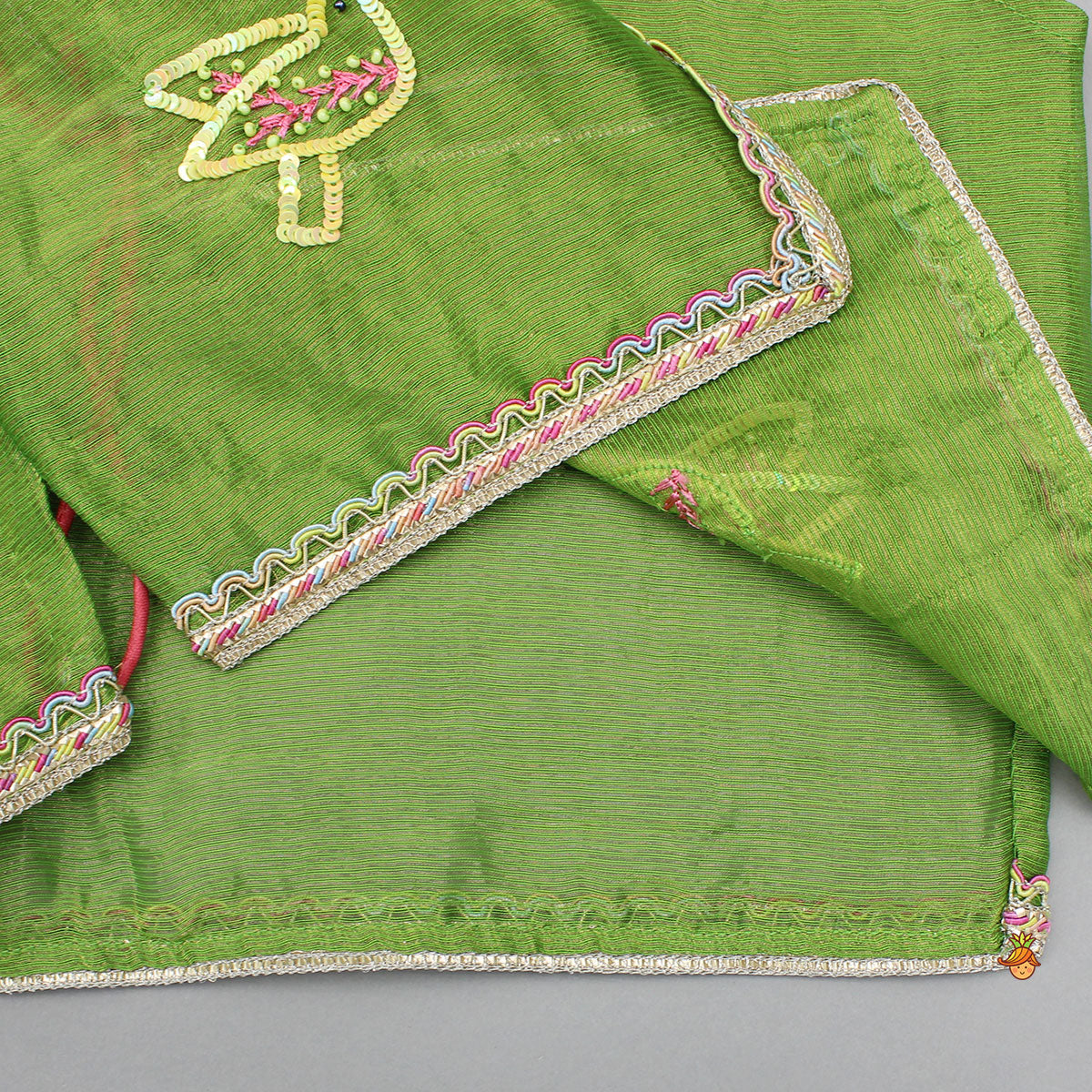 Green Kurti With Vest Style Jacket And Pant And Dupatta