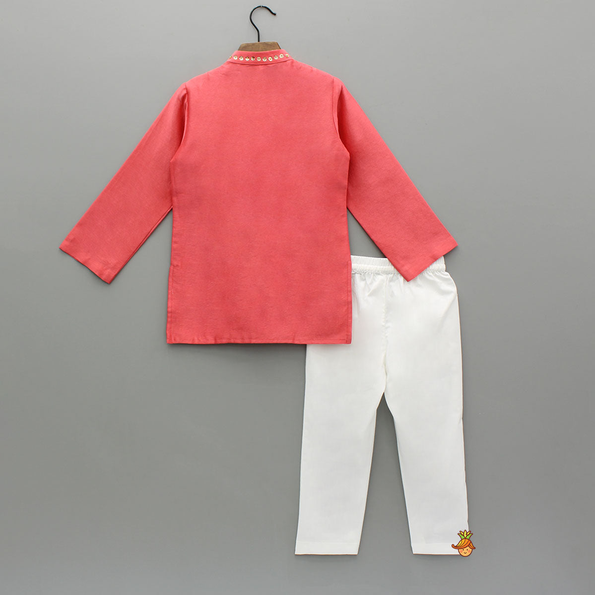 Red Bead And Sequin Embellished Kurta With Pyjama