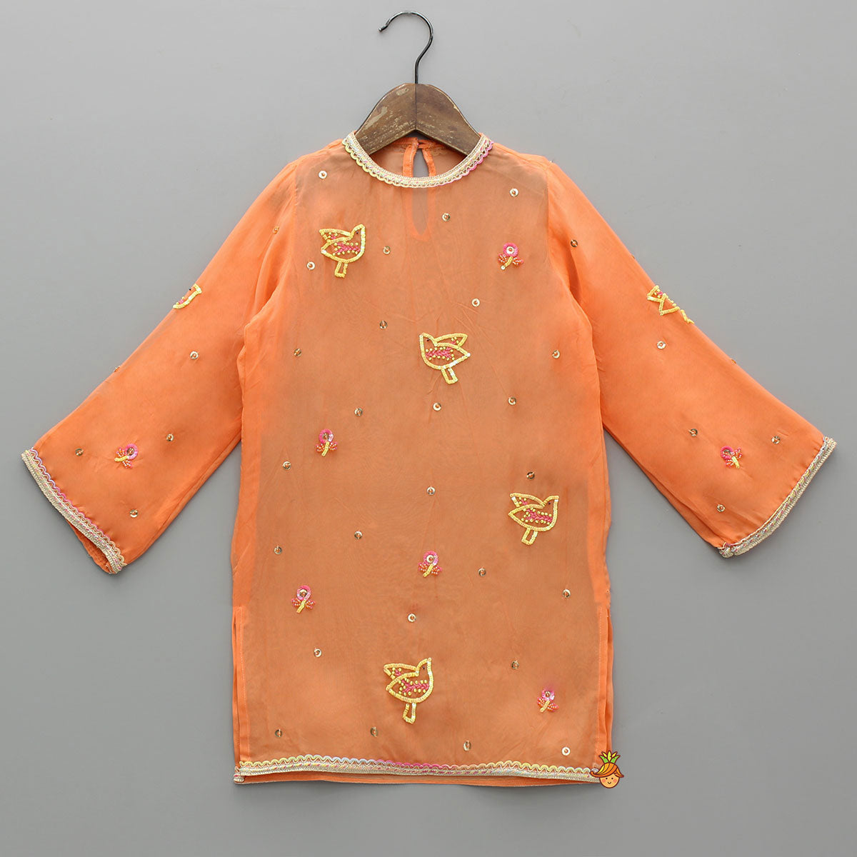Sleeveless Top With Embroidered Kurti And Palazzo