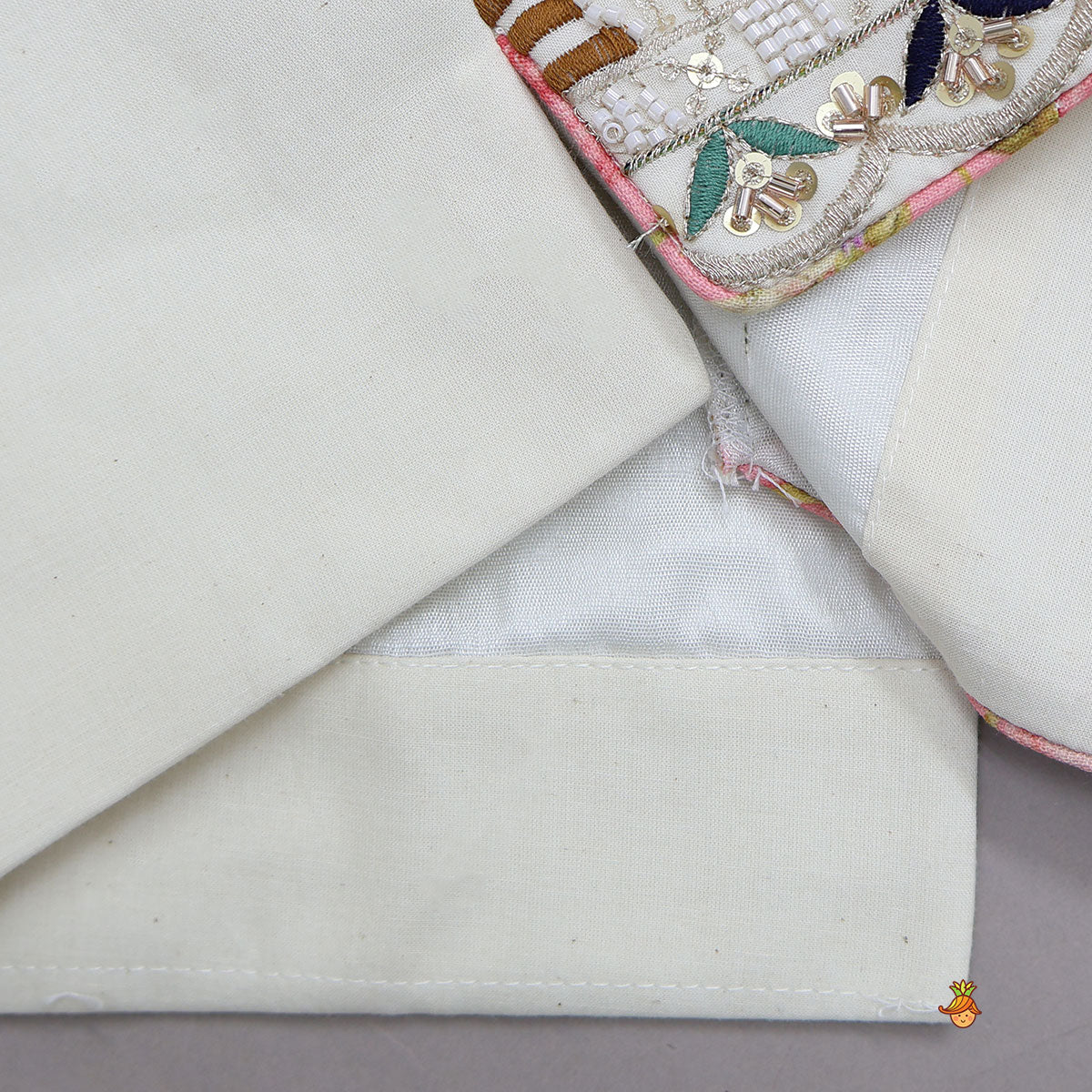 Off White Kurta With Beautiful Embroidered Jacket And Pyjama