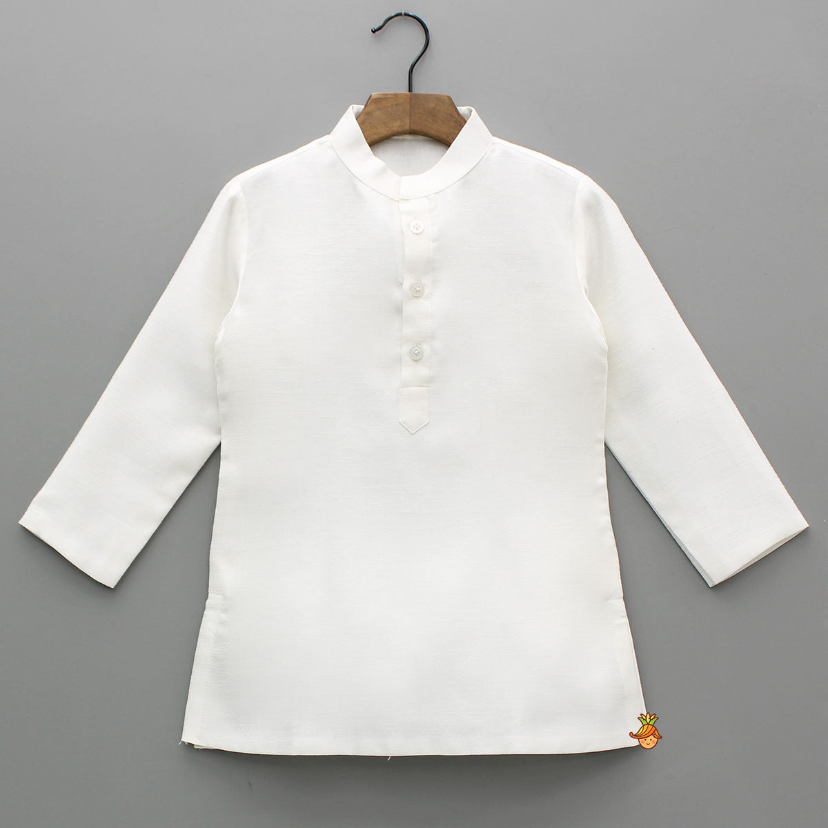Off White Kurta With Embroidered Jacket With Pant
