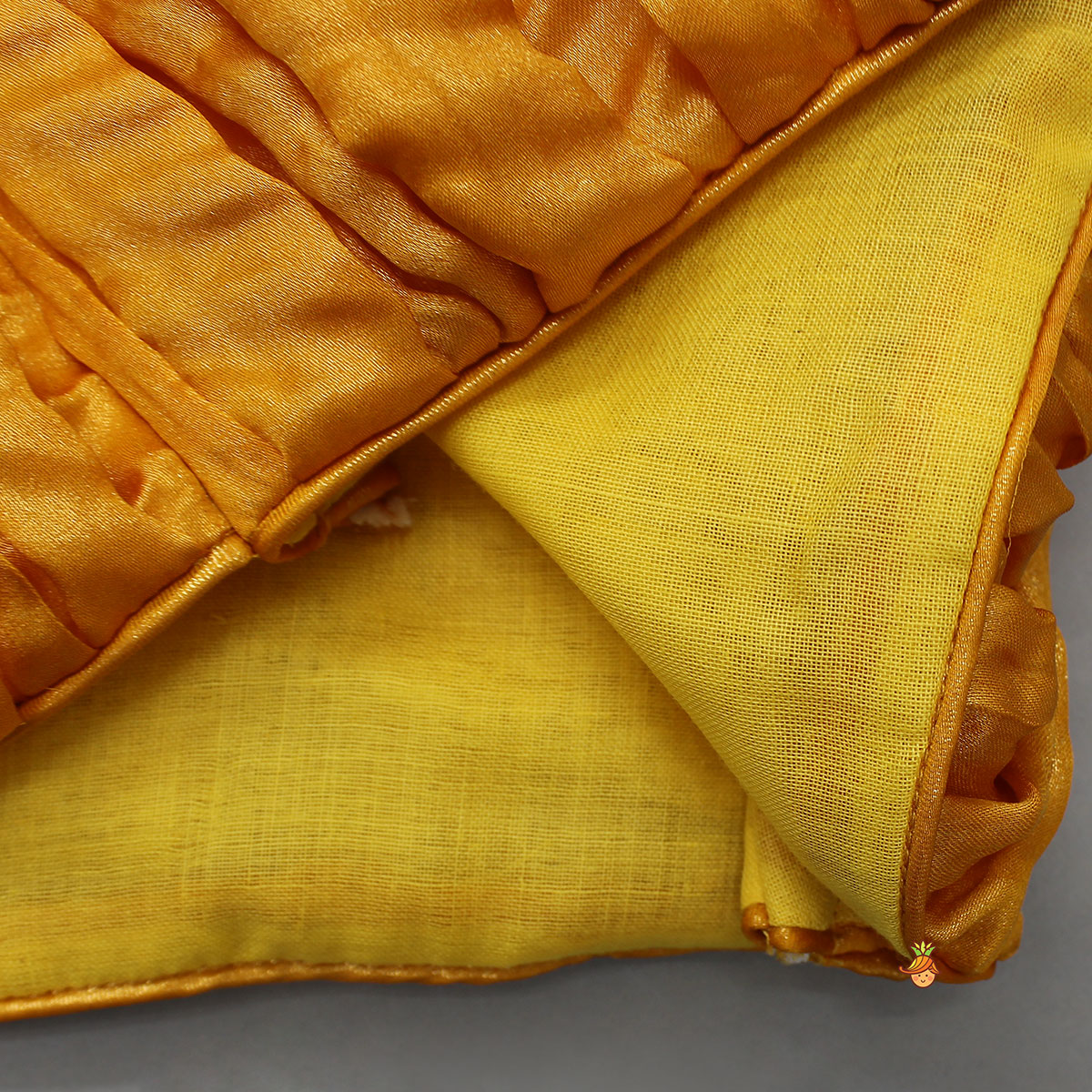 Beautiful Yellow Shimmery Halter Neck Top With Lehenga