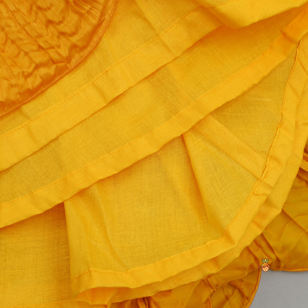 Beautiful Yellow Shimmery Halter Neck Top With Lehenga