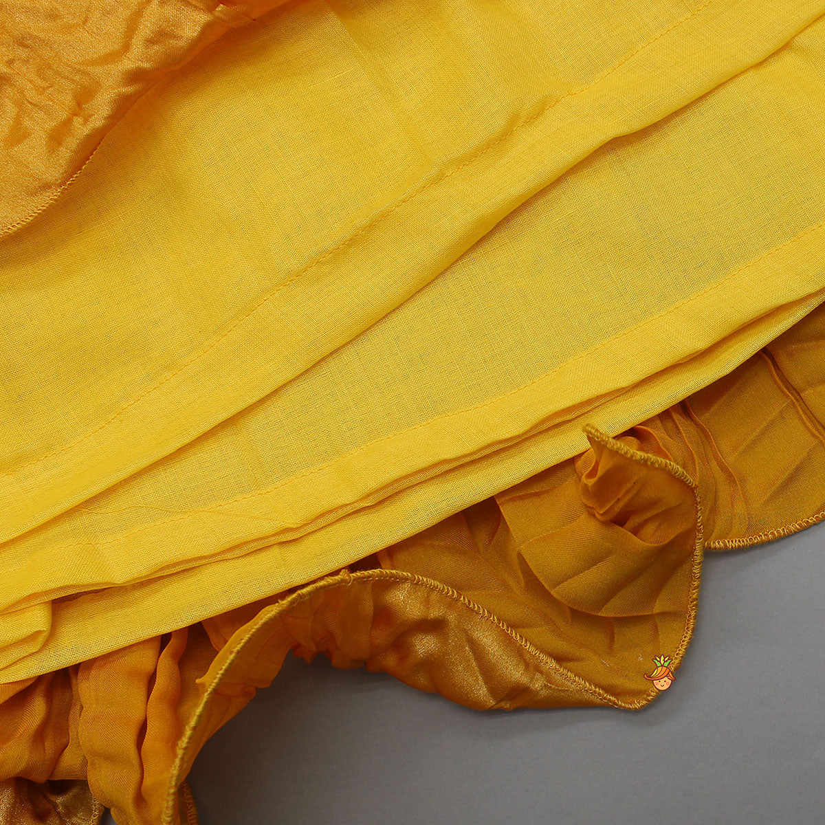 Beautiful Yellow Shimmery Halter Neck Top With Lehenga