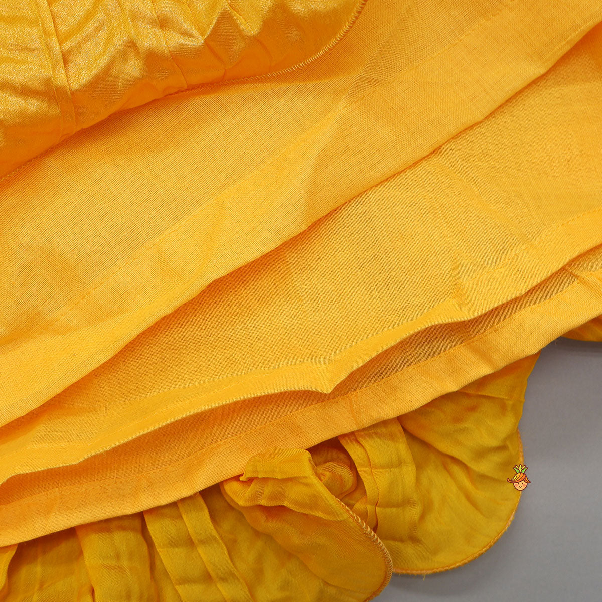 Beautiful Yellow Shimmery Halter Neck Top With Lehenga