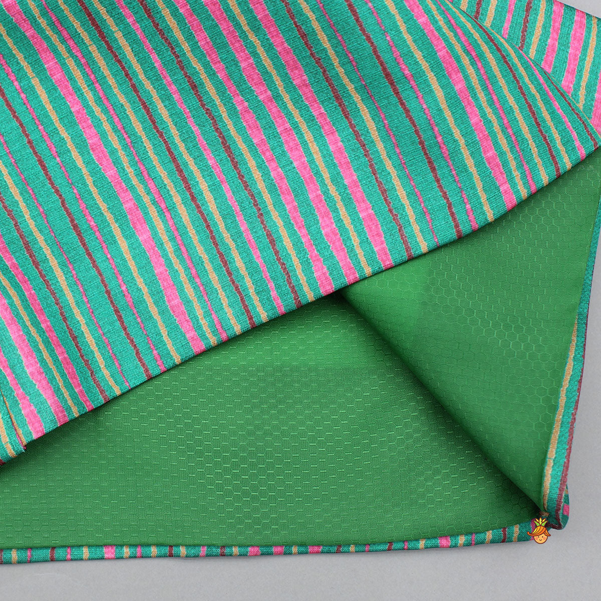 Green Kurta With Printed Jacket And Pyjama